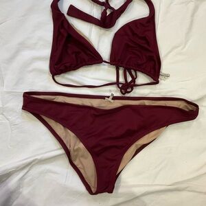 J. Crew Deep Red Bikini Set